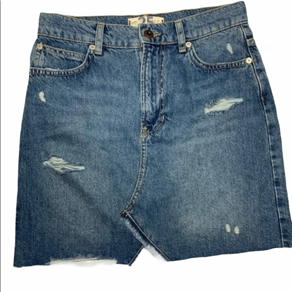 Free People Denim Hallie Skirt - Picture 1 of 3
